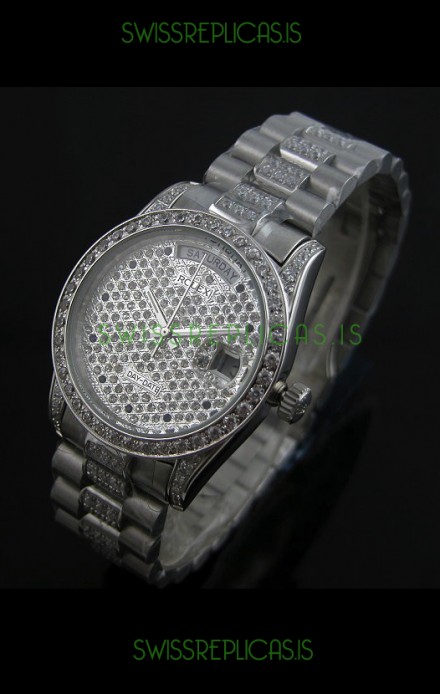 Rolex Day Date swiss Automatic Replica Watch in Diamonds Dial