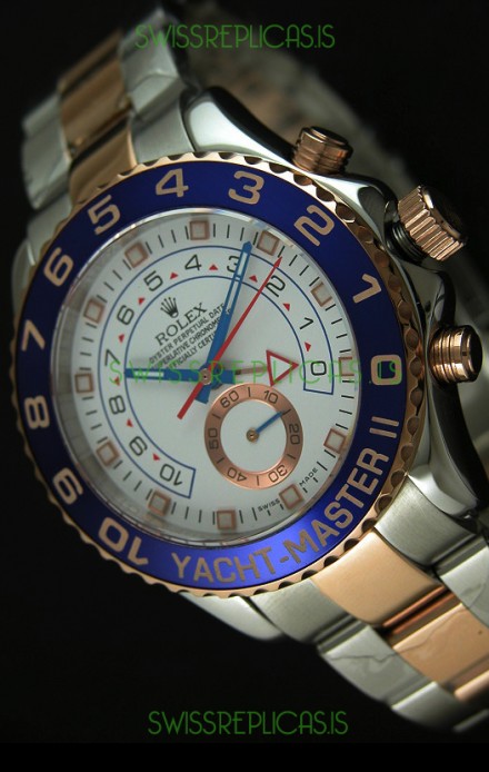 Rolex Yachtmaster II Two Tone Pink Gold - 1:1 Replica (Working Stopwatch)