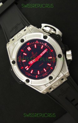 Hublot King Power Diver 4000m Swiss Replica Watch in Red Markers