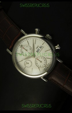 IWC Portofino Chronograph Swiss Watch in Steel Case White Dial