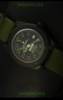 Rolex Submariner STEALTH MK IV Edition Swiss Replica Watch in Green Strap