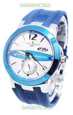 Ulysse Nardin Executive Dual Time Japanese Replica Watch in Persian Blue Bezel