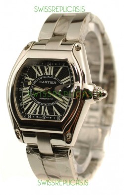 Cartier Roadster Swiss Replica GMT Watch in Black Dial