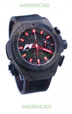 Hublot Big Bang F1 Edition King Power Swiss Replica Black Ceramic Watch