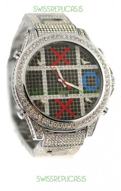 Jacob & Co Diamond Japanese Replica Watch in Black Dial