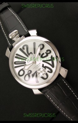 Gaga Milano Italy Japanese Replica Watch in Black Arabic Markers