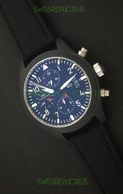 IWC Top Gun Full Ceramic Swiss Replica Watch in Blue Dial
