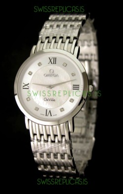 Omega DeVelie Japanese Replica Watch in Diamond Markers