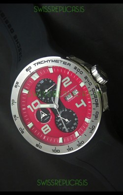 Porsche Design Flat Six P'8340 Swiss Chronograph Watch in Red Dial
