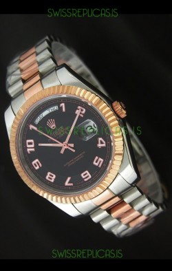 Rolex Oyster Perpetual Day Date II Japanese Replica Watch in Black Dial