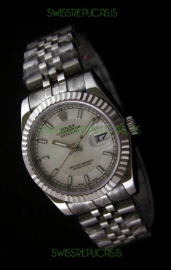 Rolex Datejust Mens Swiss Replica Watch in White Dial
