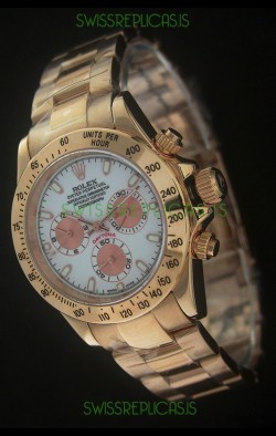 Rolex Daytona Japanese Replica Gold Watch in Rose Gold Subdials