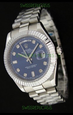 Rolex Oyster Perpetual Day Date Japanese Replica Watch in Dark Blue Dial