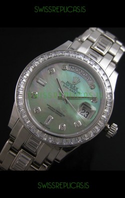 Rolex Oyster Perpetual Day Date Japanese Replica Watch in Green Mother of Pearl Dial 