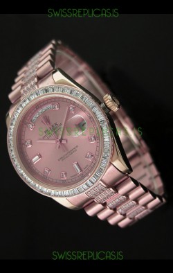 Rolex Oyster Perpetual Day Date Japanese Rose Gold Automatic Watch in Rose Gold Dial