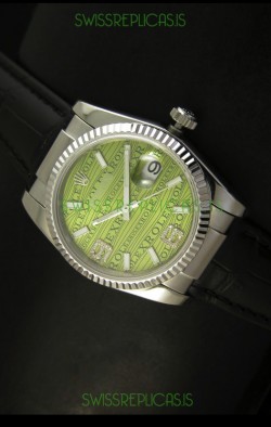 Rolex Replica Datejust Swiss Replica Watch - 37MM - Green Dial/Strap
