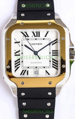 Santos De Cartier Two Tone Yellow Gold 1:1 Mirror Swiss Replica Watch 40MM