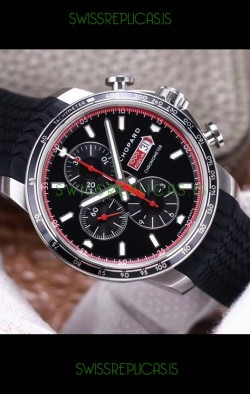 Chopard Classic Racing Chronograph 1:1 Mirror Replica Watch in Steel Casing - Black Dial 