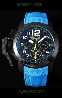 Graham Chronofighter Superlight Carbon Blue 1:1 Mirror Swiss Replica Watch 