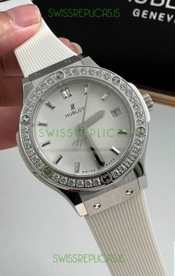 Hublot Classic Fusion Stainless Steel 33MM White Dial Swiss Quartz Movement Watch 1:1 Mirror Quality