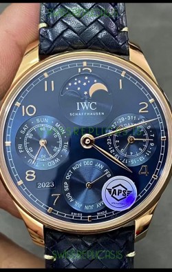 IWC Portuguese Perpetual Calendar Rose Gold Swiss Replica Watch REF. IW503312