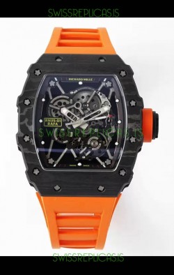 Richard Mille RM35-01 Rafael Nadal Carbon Fiber Casing with Genuine Tourbillon Super Clone Watch 