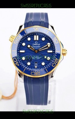 Omega Seamaster 300M Co-Axial Master Chronometer Blue Dial Two Tone Casing 1:1 Mirror Replica