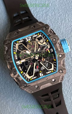 Richard Mille RM35-03 Rafael Nadal Edition Black Carbon Fiber Casing 1:1 Mirror Replica Watch in Black Strap