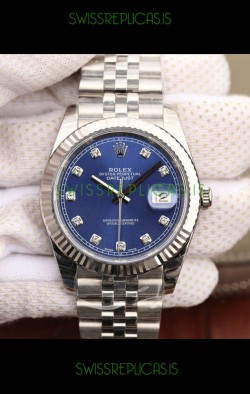 Rolex Datejust 41MM Cal.3135 Movement Swiss Replica Watch in 904L Steel / Blue Dial