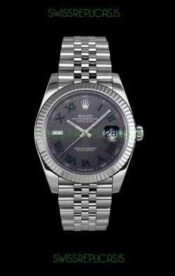 Rolex Datejust Wimbledon Edition Japanese Replica Watch - Grey Dial in 41MM 