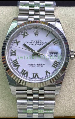 Rolex Datejust 126234 36MM Swiss Replica in 904L Steel in White Dial 1:1 Mirror Replica
