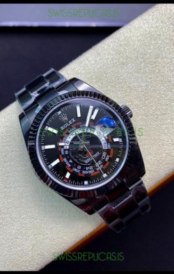 Rolex SkyDweller Swiss Watch in PVD Coated Case - DIW Edition Black Dial
