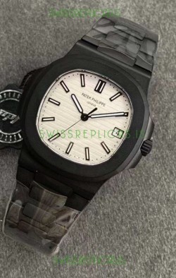 Patek Philippe Nautilus 5711 Black Venom PVD Swiss Replica Watch in White Dial 