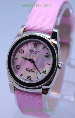 Rolex Cellini Cestello Ladies Swiss Pink Watch in Pearl Face