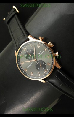 IWC Portuguese Chronograph Swiss Watch in Pink Gold Casing