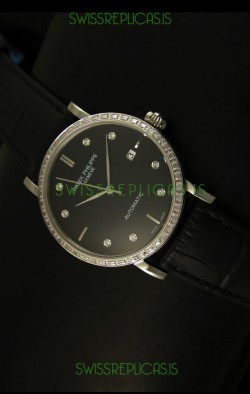 Patek Philippe Calatrava 5298 Swiss Replica Watch in Steel Casing - Diamonds Hours