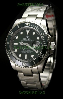 Rolex Submariner Watch with Glidelock Clasp Green Bezel/Dial