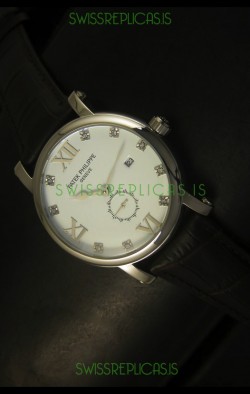 Patek Philippe Calatrava Stainless Steel Watch Diamonds Hour Markers