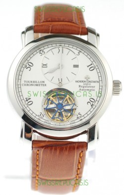 Vacheron Constantin Grand Complications Tourbillon Japanese Replica Watch in Brown Strap