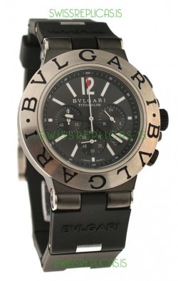 Bvlgari Scuba Swiss Body Japanese Steel Watch in Black Dial