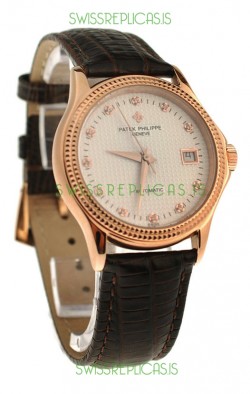 Patek Philippe Geneve Replica Pink Gold Watch 