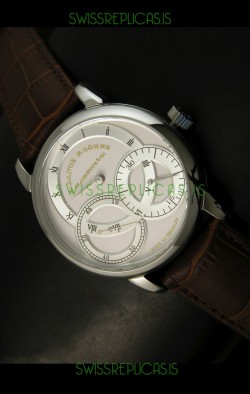 A.Lange & Sohne Dual Sub Dials Japanese Watch Brown Strap