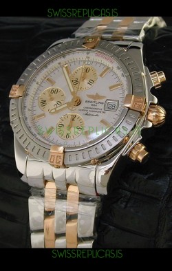 Breitling Windrider Swiss Replica Watch in White Dial Two Tone Case