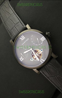 Cartier Calibre de Tourbillon PVD Swiss Watch in Grey Dial