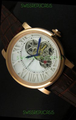 Rotonde De Cartier Cadran Love Japanese Replica Watch - Yellow Gold Case