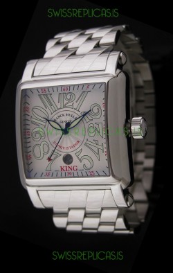 Franck Muller Consquistador Swiss Replica Watch in Silver White Dial