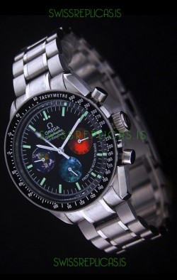 Omega Special Moon Sun Speedmaster Watch in Black Dial