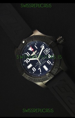 Breitling Avenger Blacksteel DLC Coated Swiss Replica Watch in Black Dial