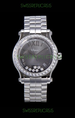 Chopard Happy Sport 1:1 Mirror Swiss Automatic Replica Watch 36MM in 904L Steel Casing Grey Dial