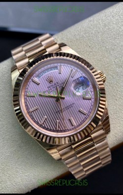 Rolex Day Date 40MM M228235-0005 1:1 Rose Gold in Champange Dial 1:1 Mirror Replica Watch